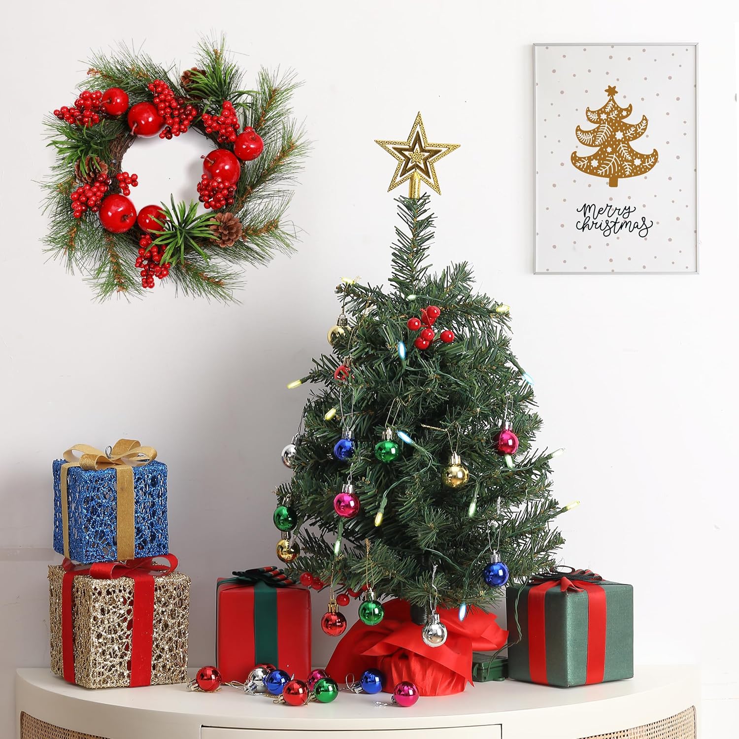 Mr. Pen- Mini Christmas Tree with 35 LED Lights, 22", Table Top Christmas Tree Small Christmas Tree with Lights - Image 5