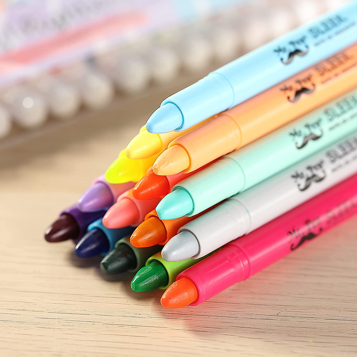 No-Bleed Gel Bible Highlighters, 16 Pack, 8 Pastel + 8 Vibrant Colors, Twist-Up, Sharpenable - Image 9