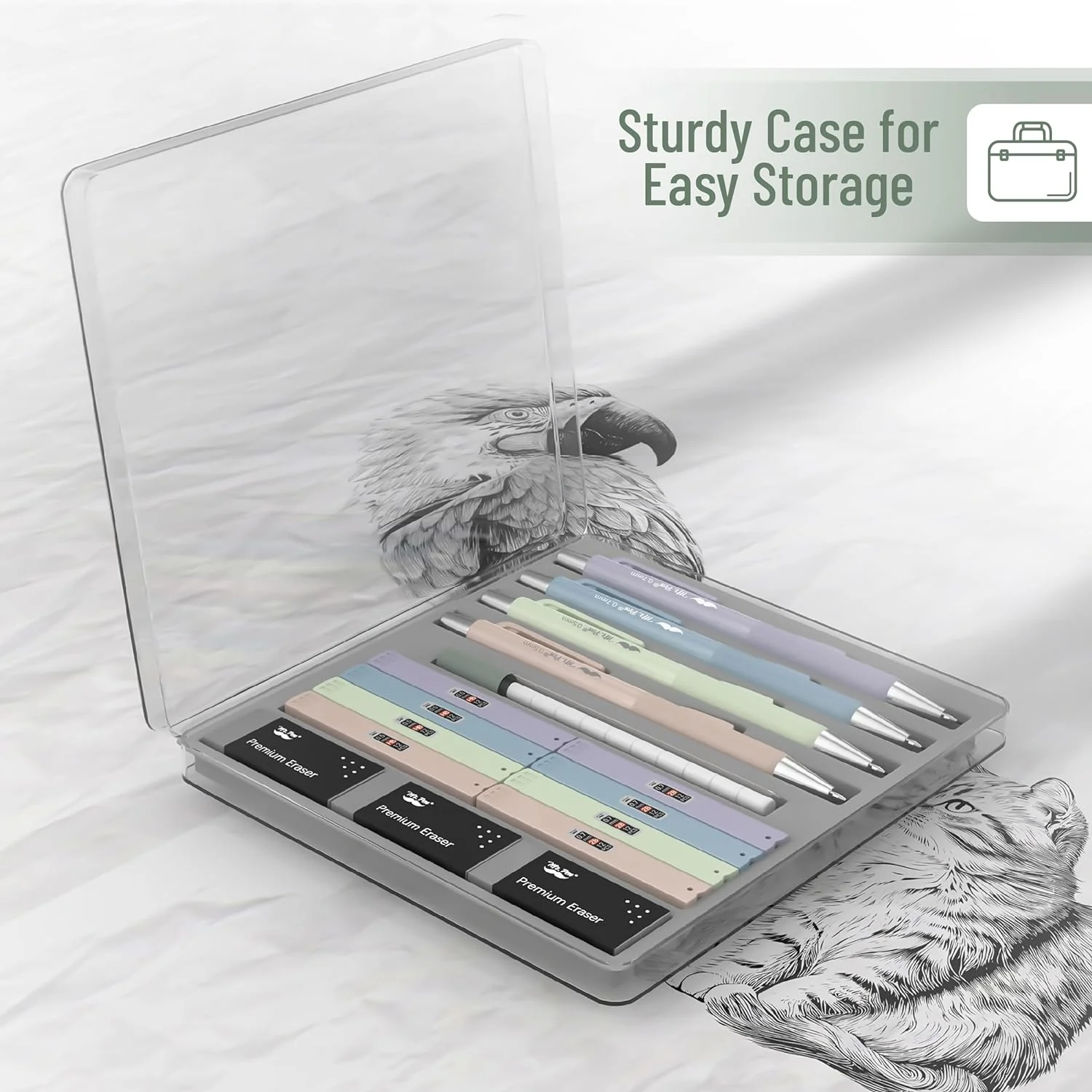 Pastel Mechanical Pencil Set, 4 Pack, 0.5 & 0.7mm, Leads - Image 7