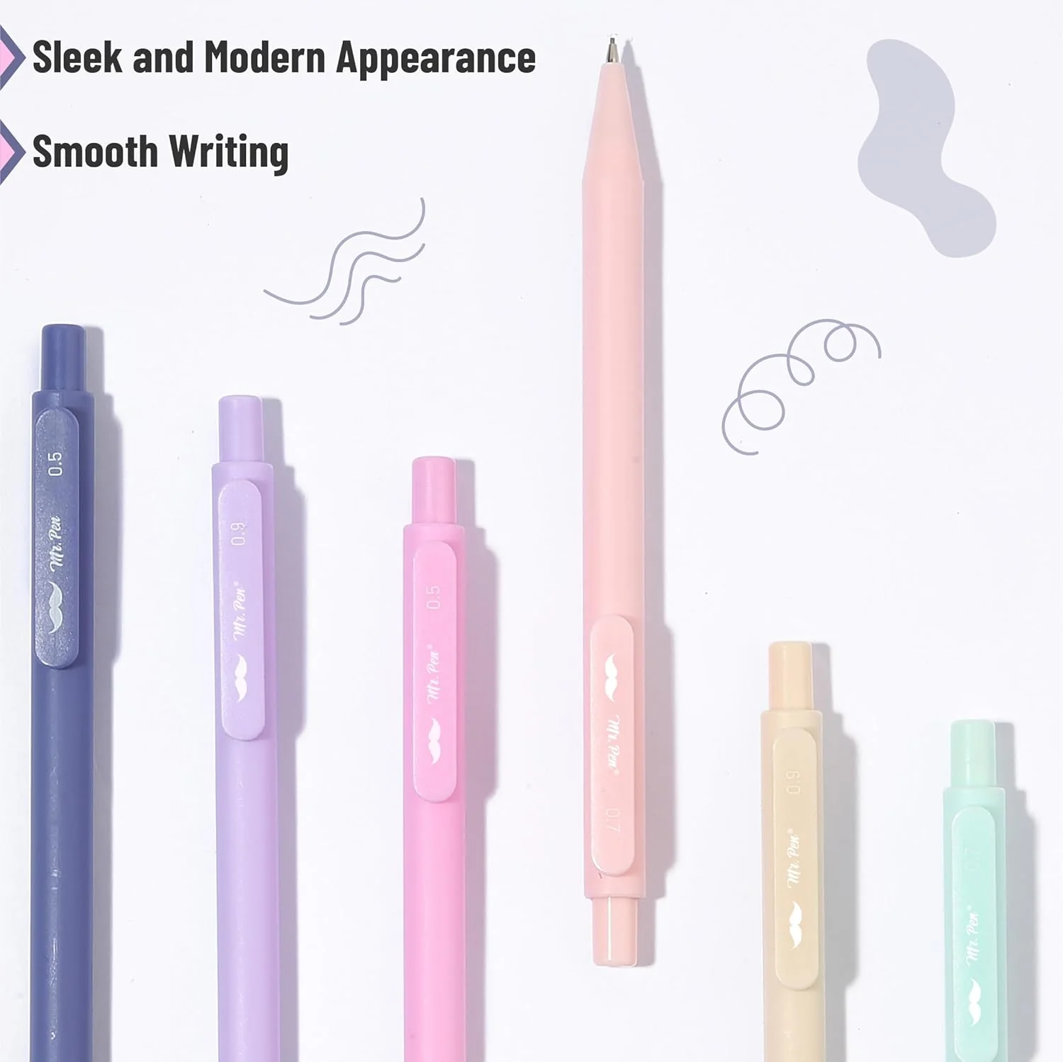 Mr. Pen- Pastel Mechanical Pencil Set with Lead Refills & Erasers, 6 Pack, 3 Sizes, 0.5 0.7 & 0.9mm, Aesthetic Mechanical Pencils Set - Image 3