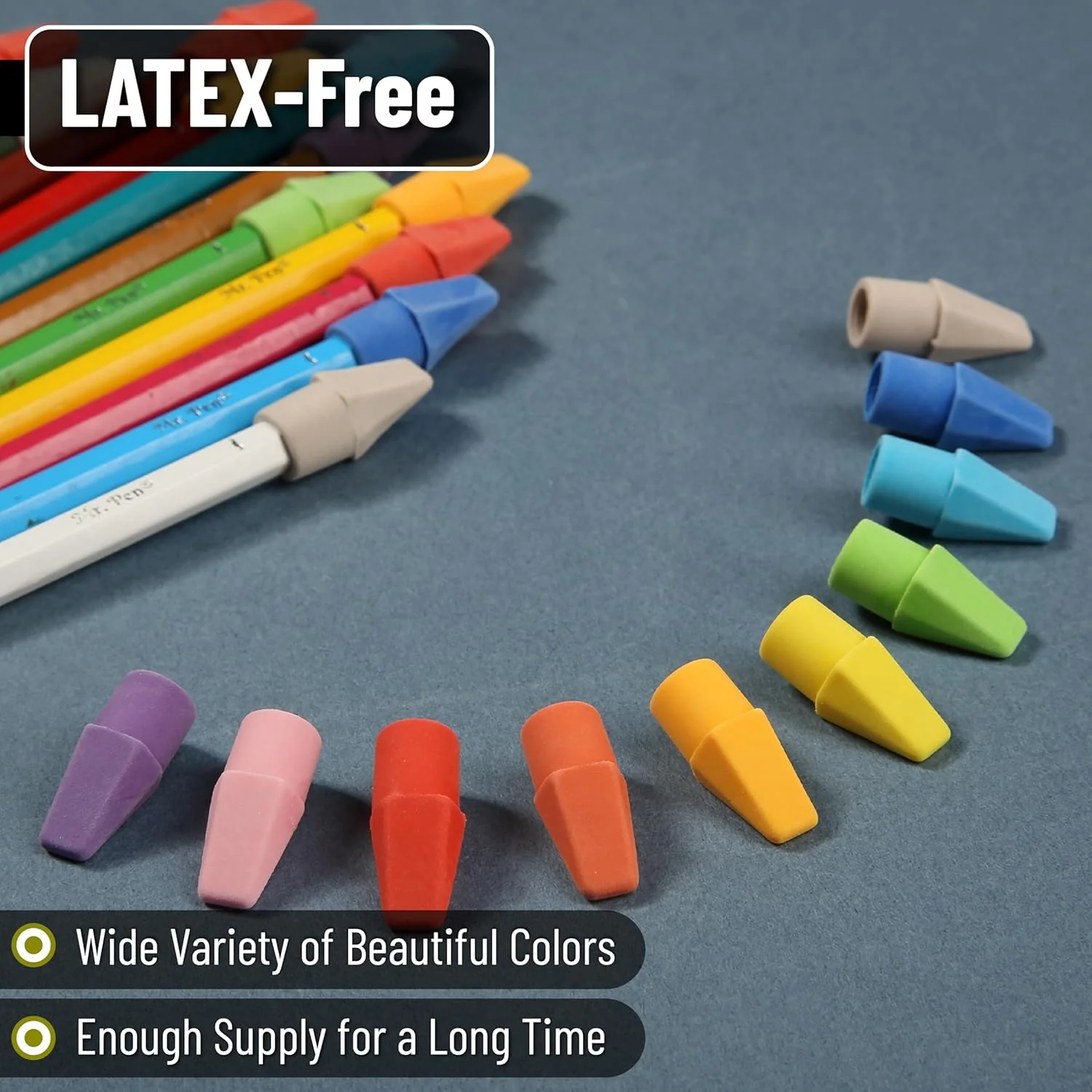 Bulk Pencil Erasers Toppers, 1000 Pack, Latex Free, No Smudge - Image 4