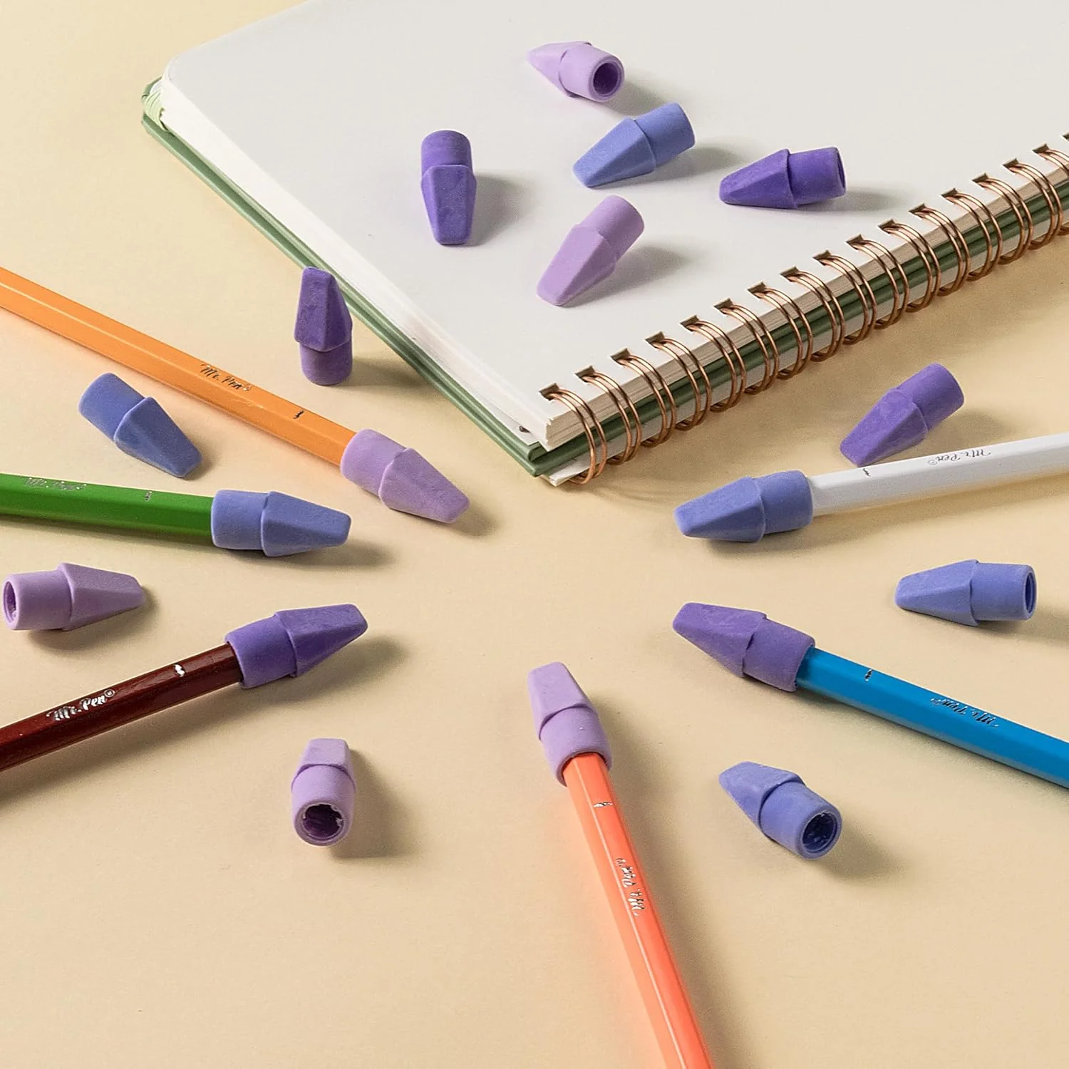 Pencil Erasers Toppers, 30 Pack, Colorful, Latex Free, No Smudge - Image 8