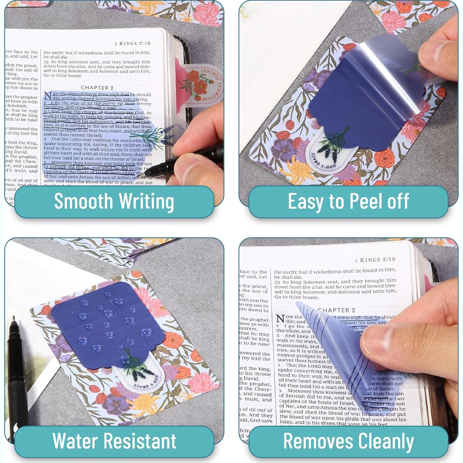 Mr. Pen- Plastic Transparent Bible Journaling Sticky Notes, 10 Pads, 200 Sheets, Botanical Design - Image 5
