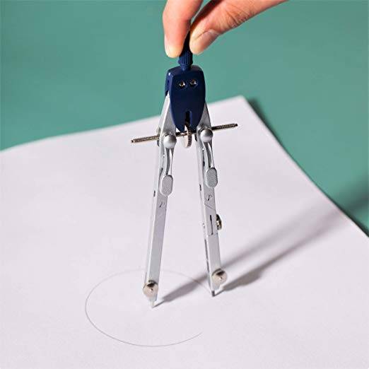 Professional Metal Compass with Wheel & Lock, Draw Up to 18" - Image 3