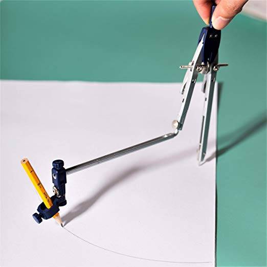 Professional Metal Compass with Wheel & Lock, Draw Up to 18" - Image 6