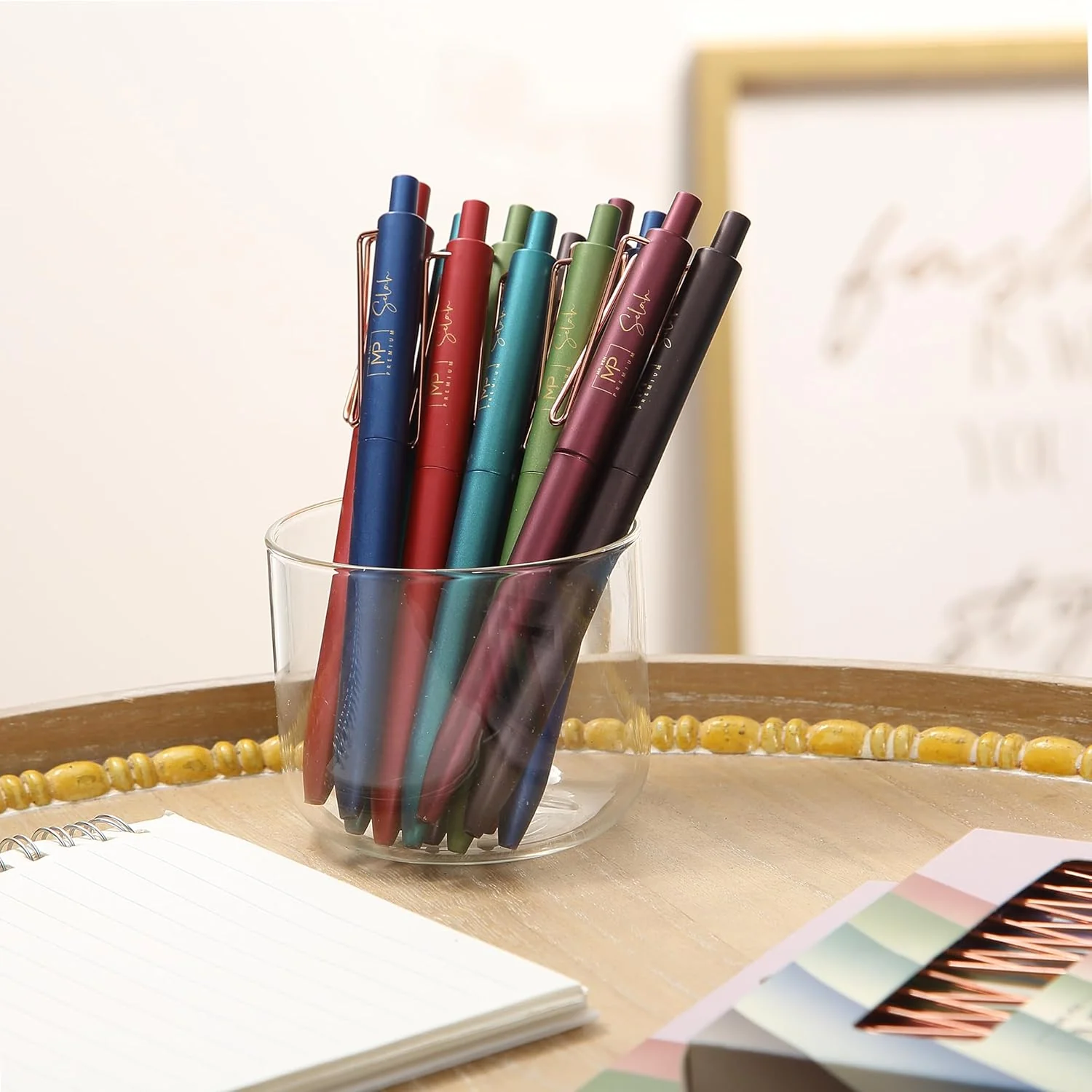 Retractable Gel Pens, 12 Pack, Black Ink, 0.5mm Fine Point, Metallic Vintage Barrels, Fast Dry, Aesthetic Pens - Image 7