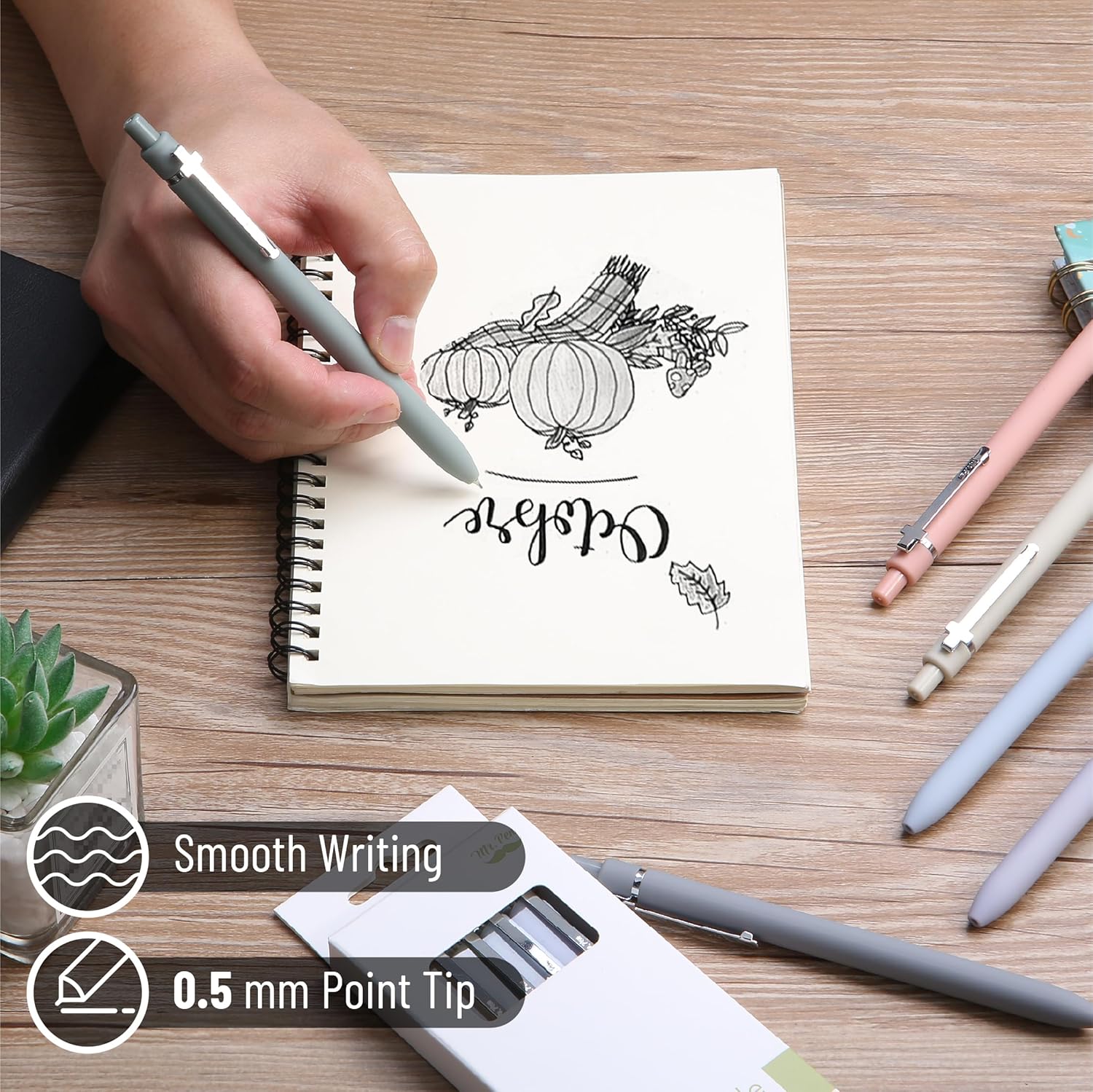 Customizable Retractable Cross Clip Pens, Black Ink, Fine Point 0.5mm, Assorted Color Barrels - Image 4