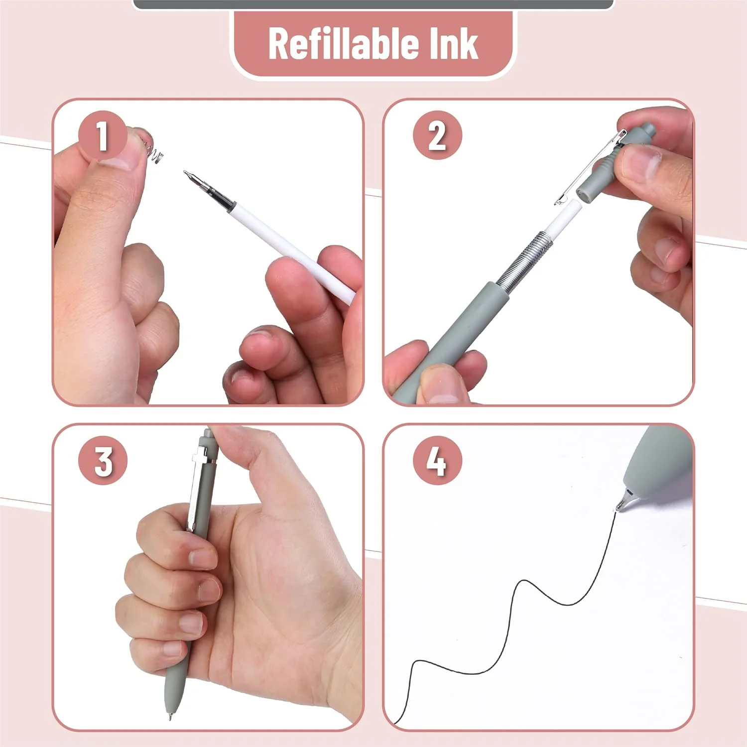 Customizable Retractable Cross Clip Pens, Black Ink, Fine Point 0.5mm, Assorted Color Barrels - Image 6