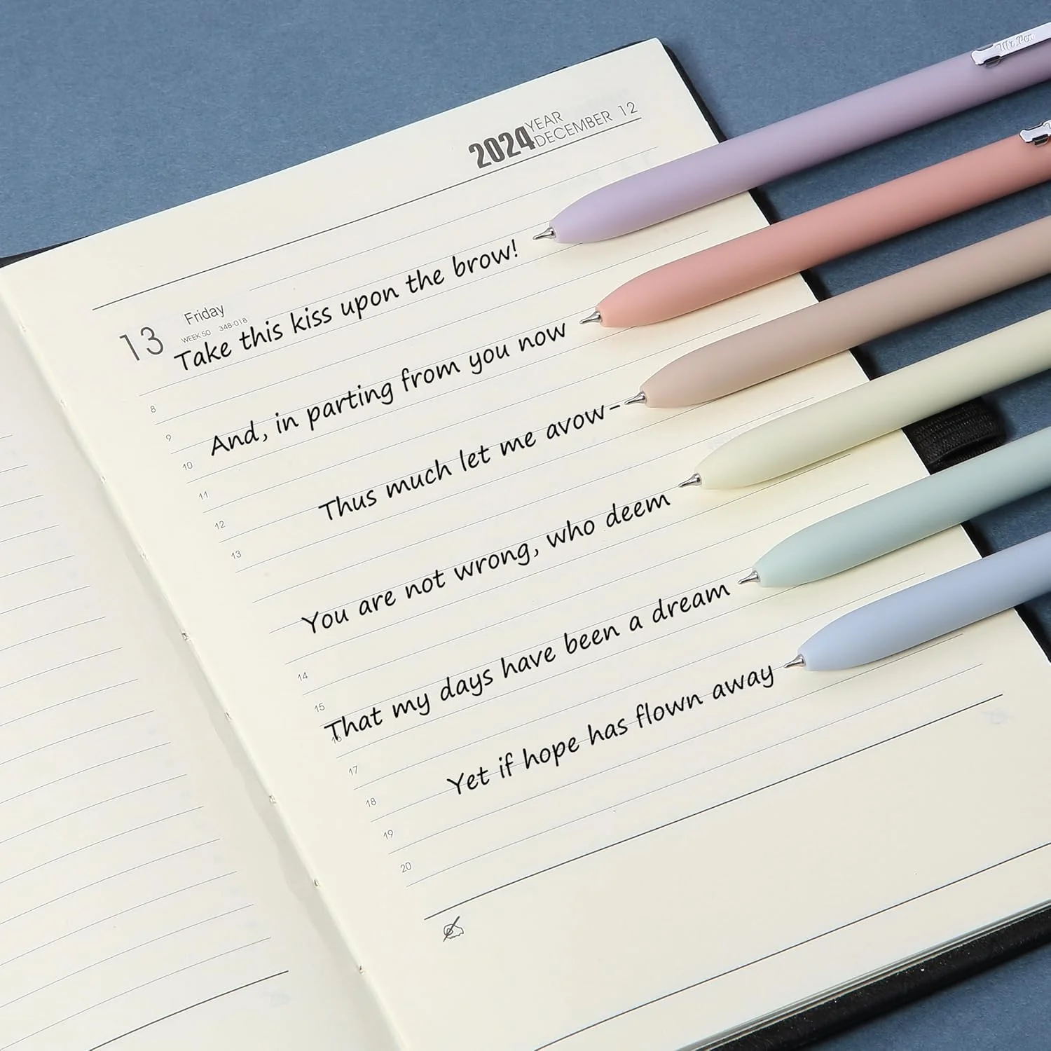 Mr. Pen- Retractable Gel Pens for Journaling, 6 Pack, 0.5 mm Black Ink, Soft Pastel Barrel with Silver Cross Clip, Smooth Writing Aesthetic Pens for Women - Image 7