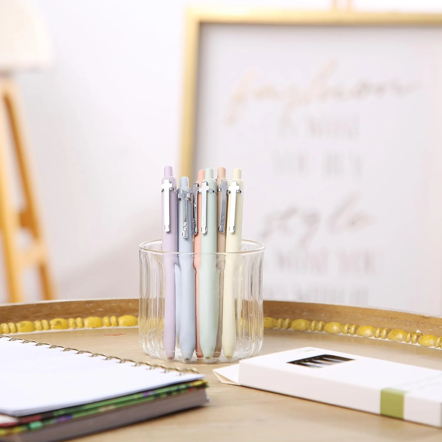 Mr. Pen- Retractable Gel Pens for Journaling, 6 Pack, 0.5 mm Black Ink, Soft Pastel Barrel with Silver Cross Clip, Smooth Writing Aesthetic Pens for Women - Image 8