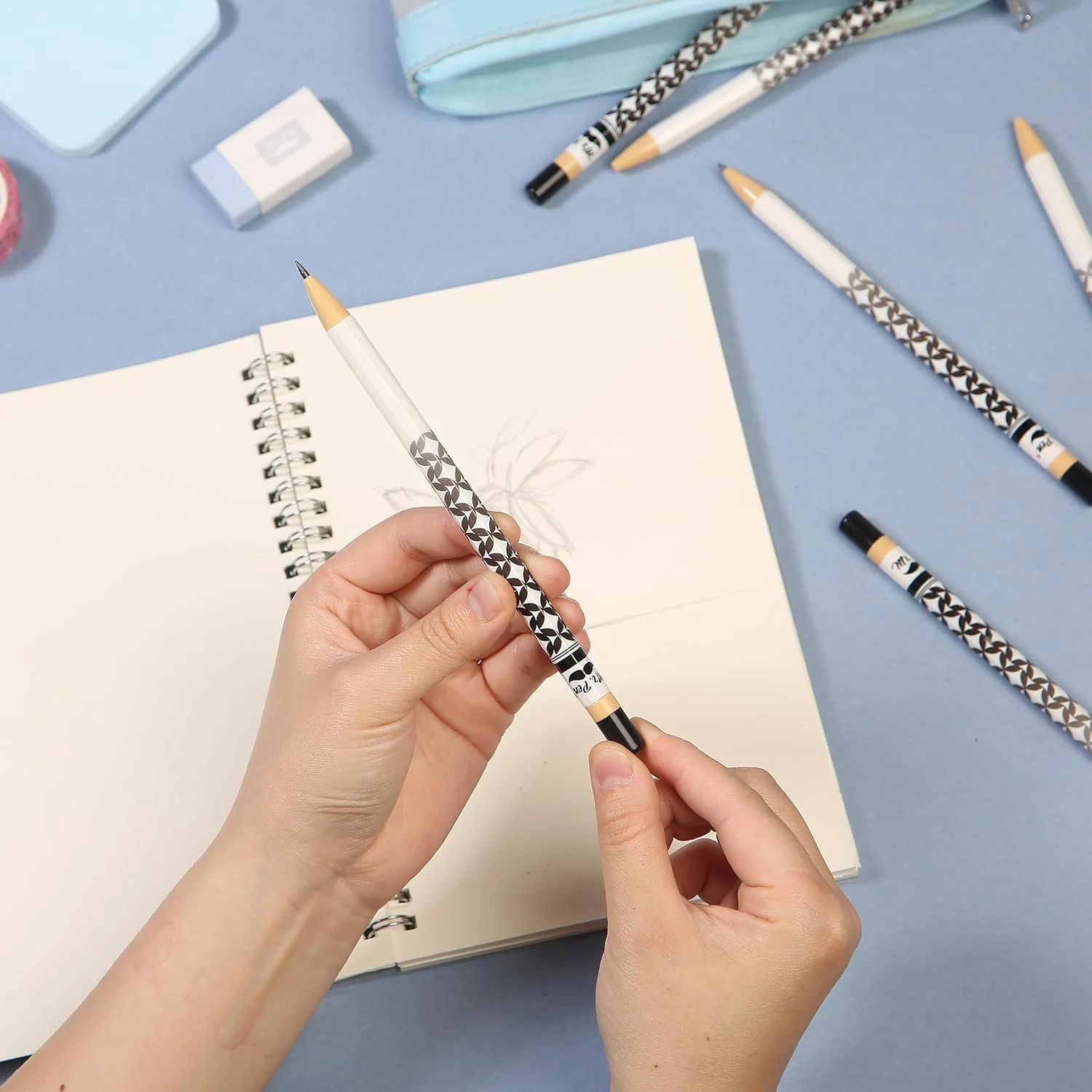 Rotary Mechanical Pencil Set, 6 pcs, Twist Design, HB Style - Image 6