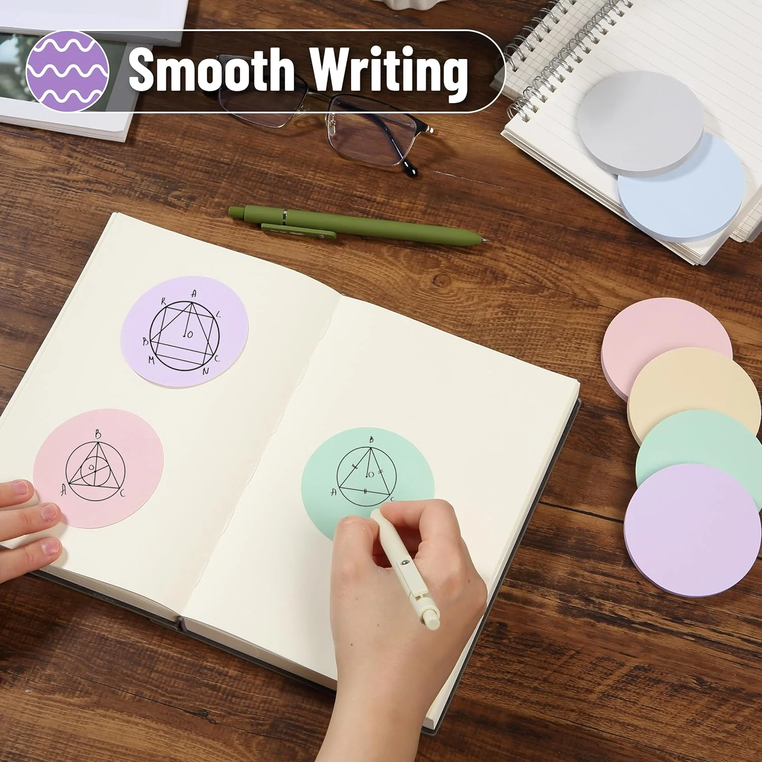 Circle Sticky Notes 2.8 x 2.8, 12 Pads, 720 Sheets, Morandi Colors - Image 4