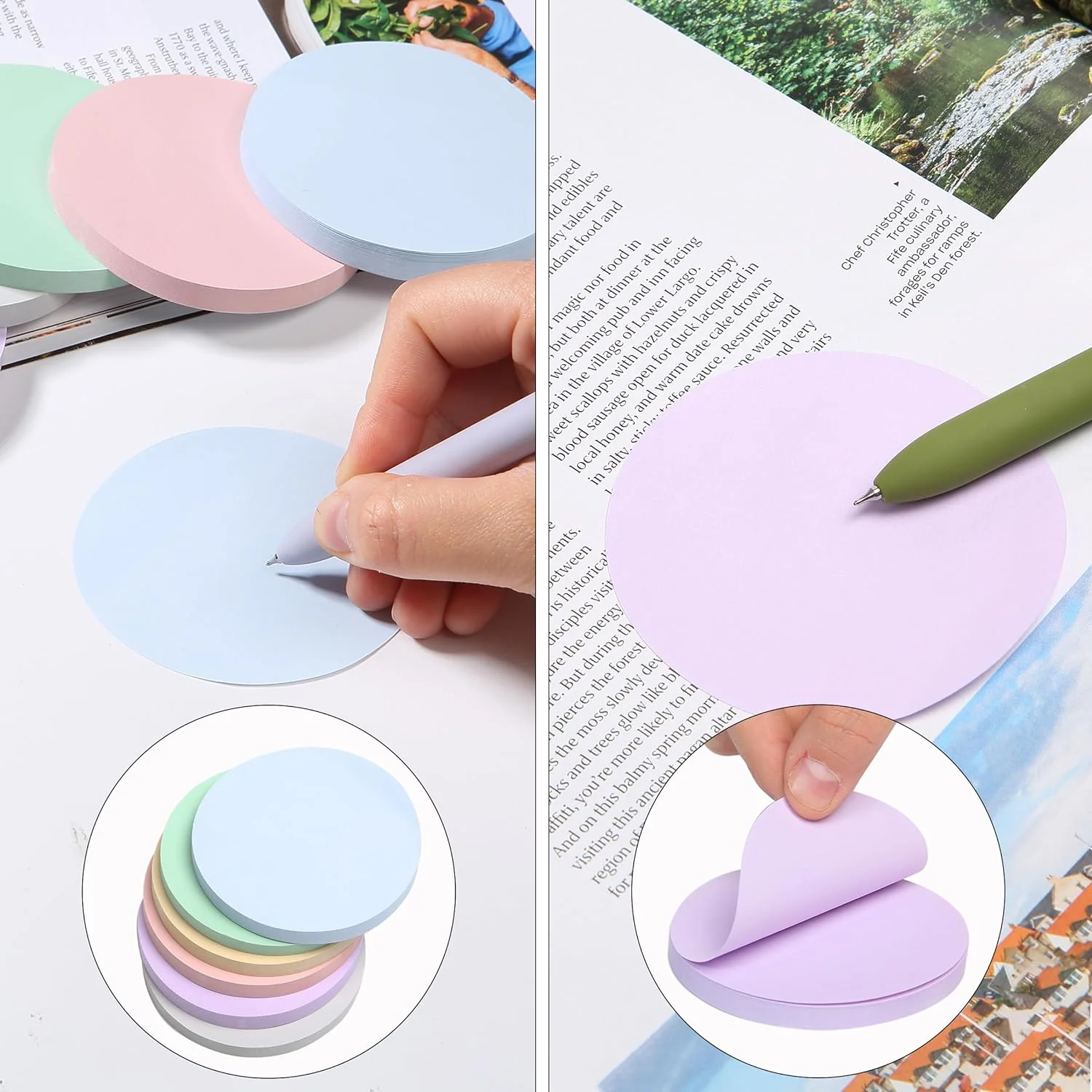 Circle Sticky Notes 2.8 x 2.8, 12 Pads, 720 Sheets, Morandi Colors - Image 7