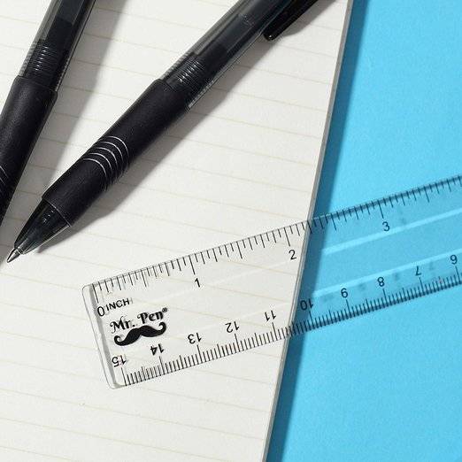 Plastic Ruler 6 Inch, 3 Pack, Clear, Inches & cm, Dual Side - Image 4