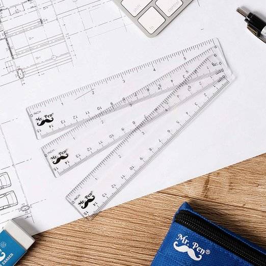 Plastic Ruler 6 Inch, 3 Pack, Clear, Inches & cm, Dual Side - Image 7