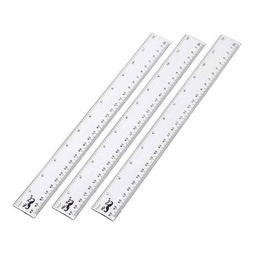Plastic Ruler 12 Inch, 3 Pack, Clear, Inches & Centimeters, Dual Side - Image 4