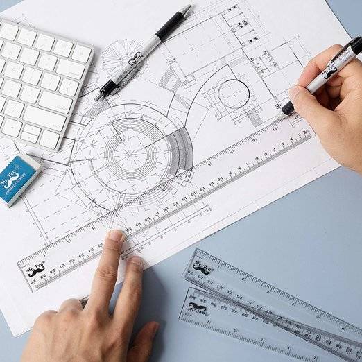Plastic Ruler 12 Inch, 3 Pack, Clear, Inches & Centimeters, Dual Side - Image 7