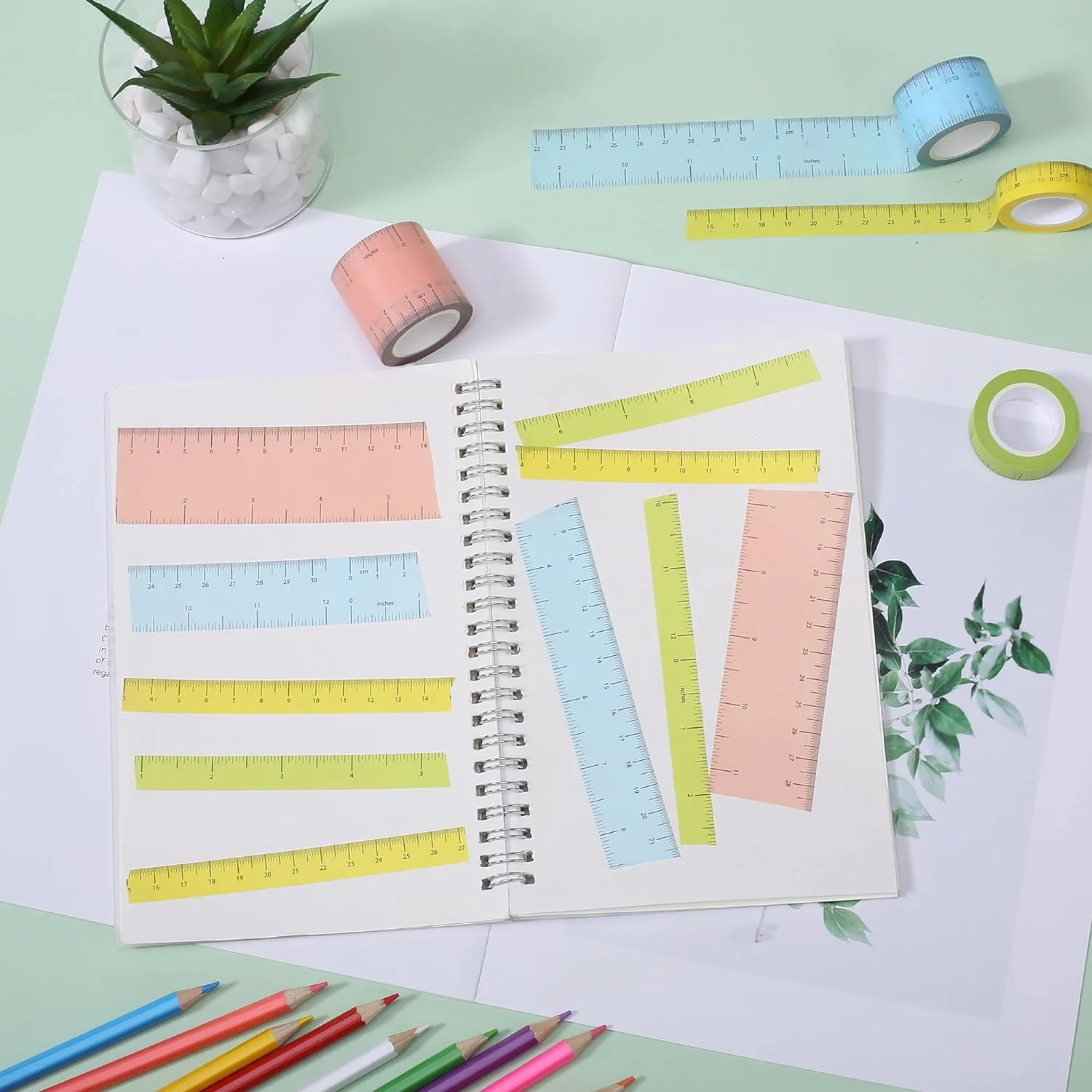 Ruler Washi Tape 4 Pack, 10 Yards Each, Measure Tape - Image 6