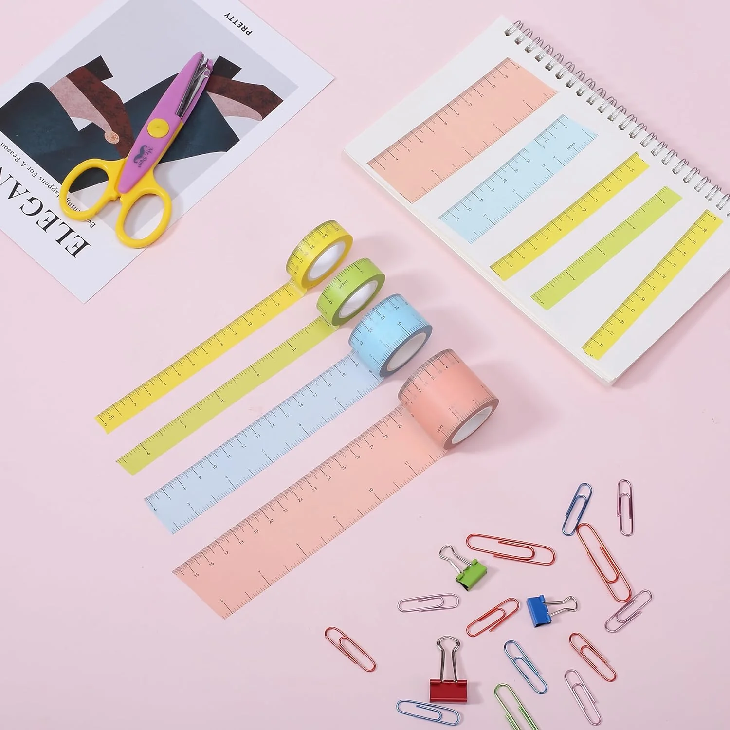 Ruler Washi Tape 4 Pack, 10 Yards Each, Measure Tape - Image 7
