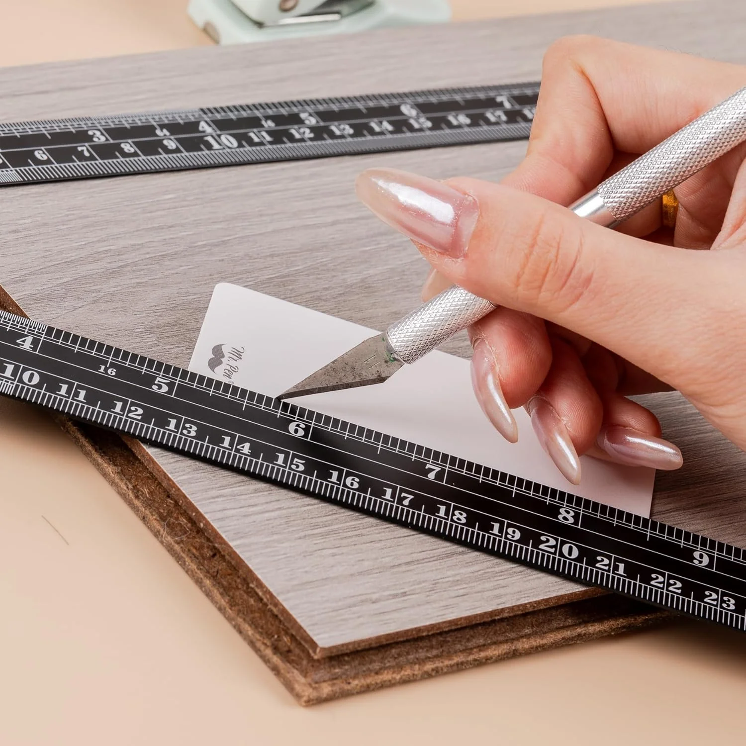 Metal Stainless Steel Ruler Set, 4 Pack, 6” 8” 12” 14 Inch, Metric/Inch - Image 7