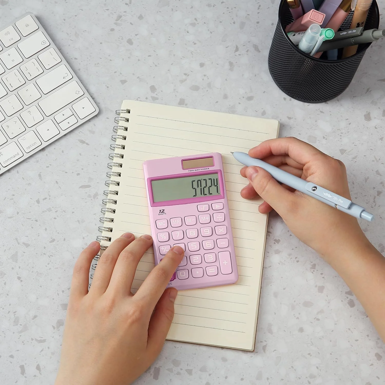Solar Handheld Calculator, 12-Digit, Purple, Standard Function - Image 6