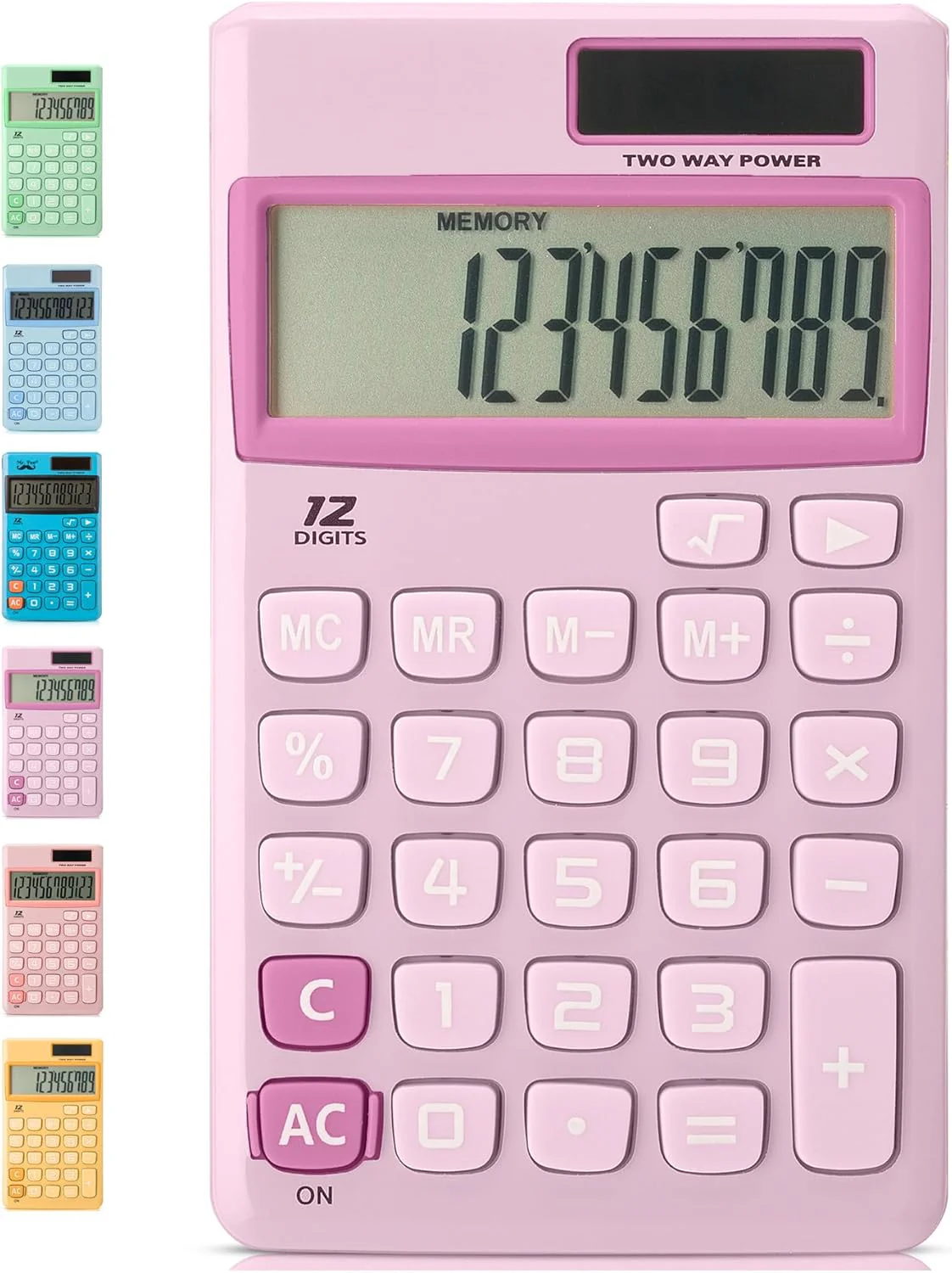 Solar Handheld Calculator, 12-Digit, Purple, Standard Function - Image 8