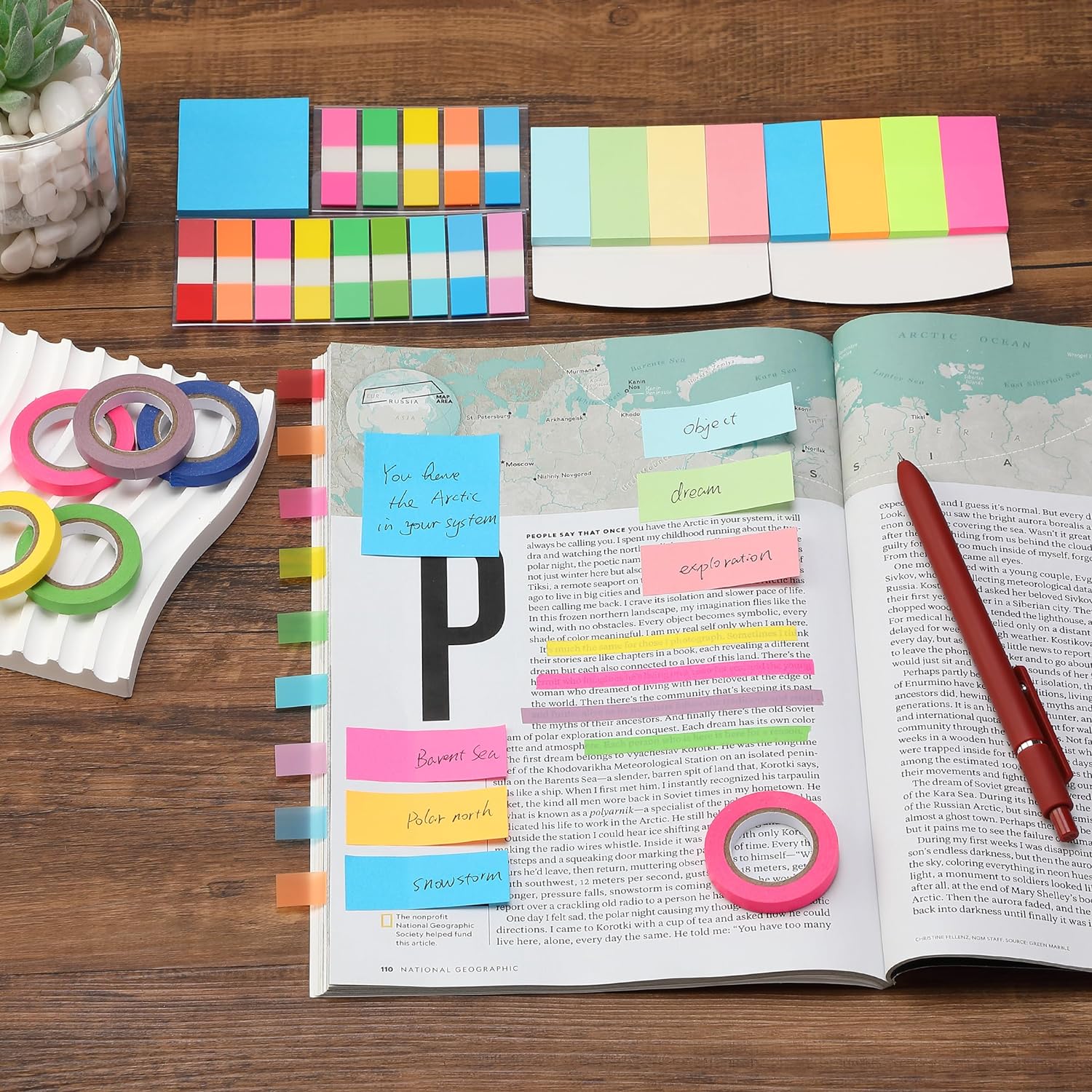 280-Piece Annotation Kit, Sticky Tabs, Mini Notes, Highlighter Tape - Image 6