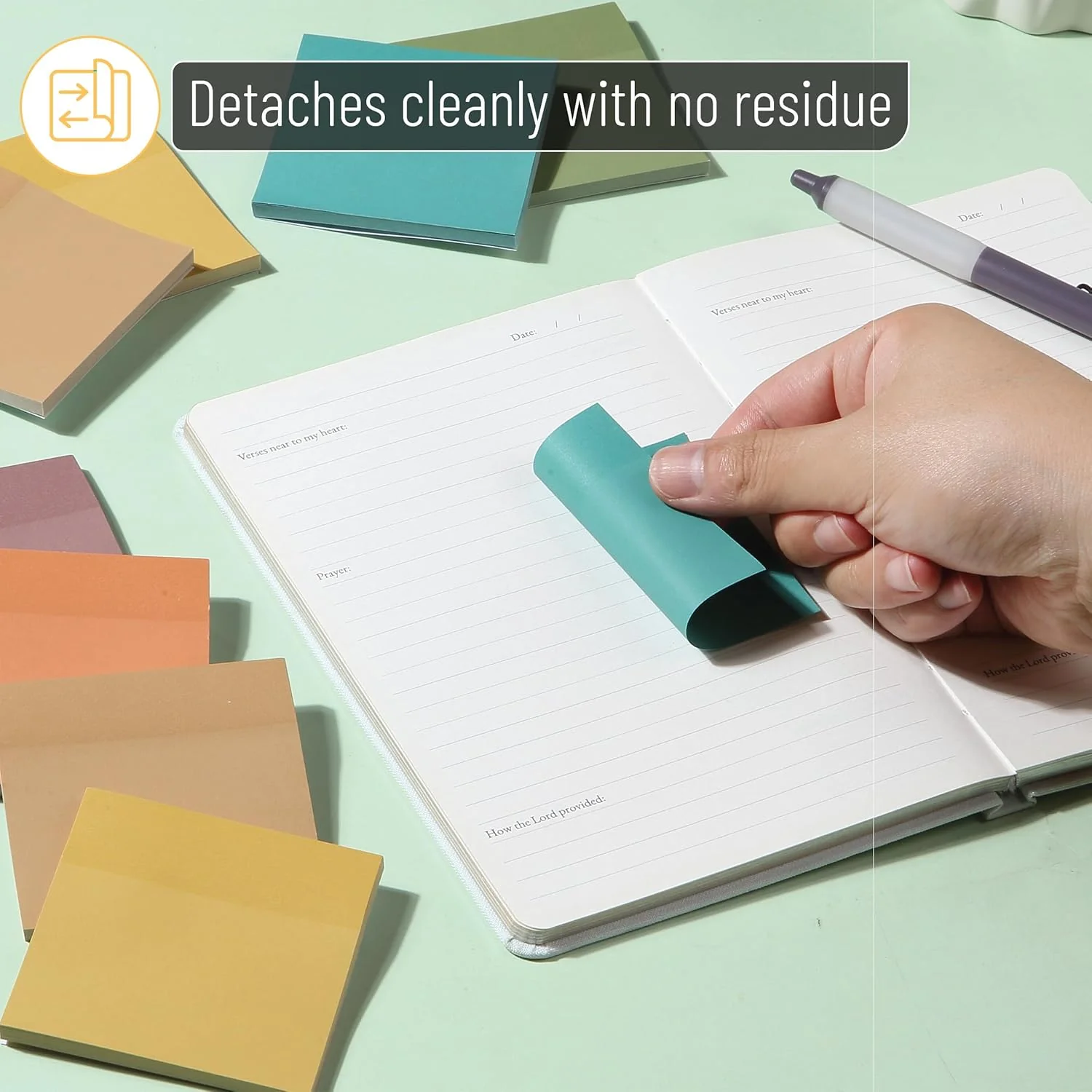 Earthy Colors Sticky Notes 3x3, 12 Pads, 600 Sheets - Image 6