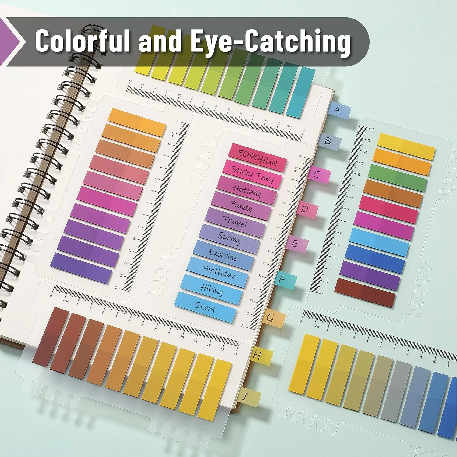 Sticky Tabs - 1600 Pcs Colorful Transparent Book Tabs, Sticky Note Tabs, Page Markers, Book Markers, Page Tabs, and Annotating Sticky Tabs for Books - Image 6