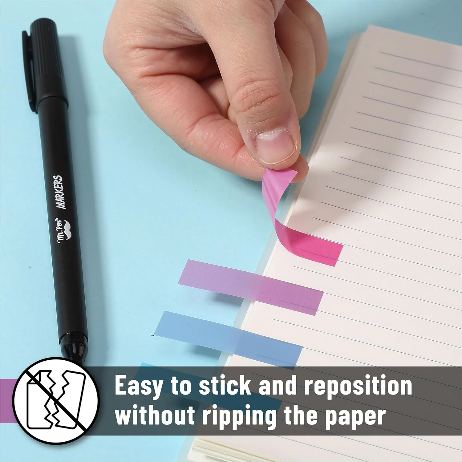 Sticky Tabs - 1600 Pcs Colorful Transparent Book Tabs, Sticky Note Tabs, Page Markers, Book Markers, Page Tabs, and Annotating Sticky Tabs for Books - Image 7