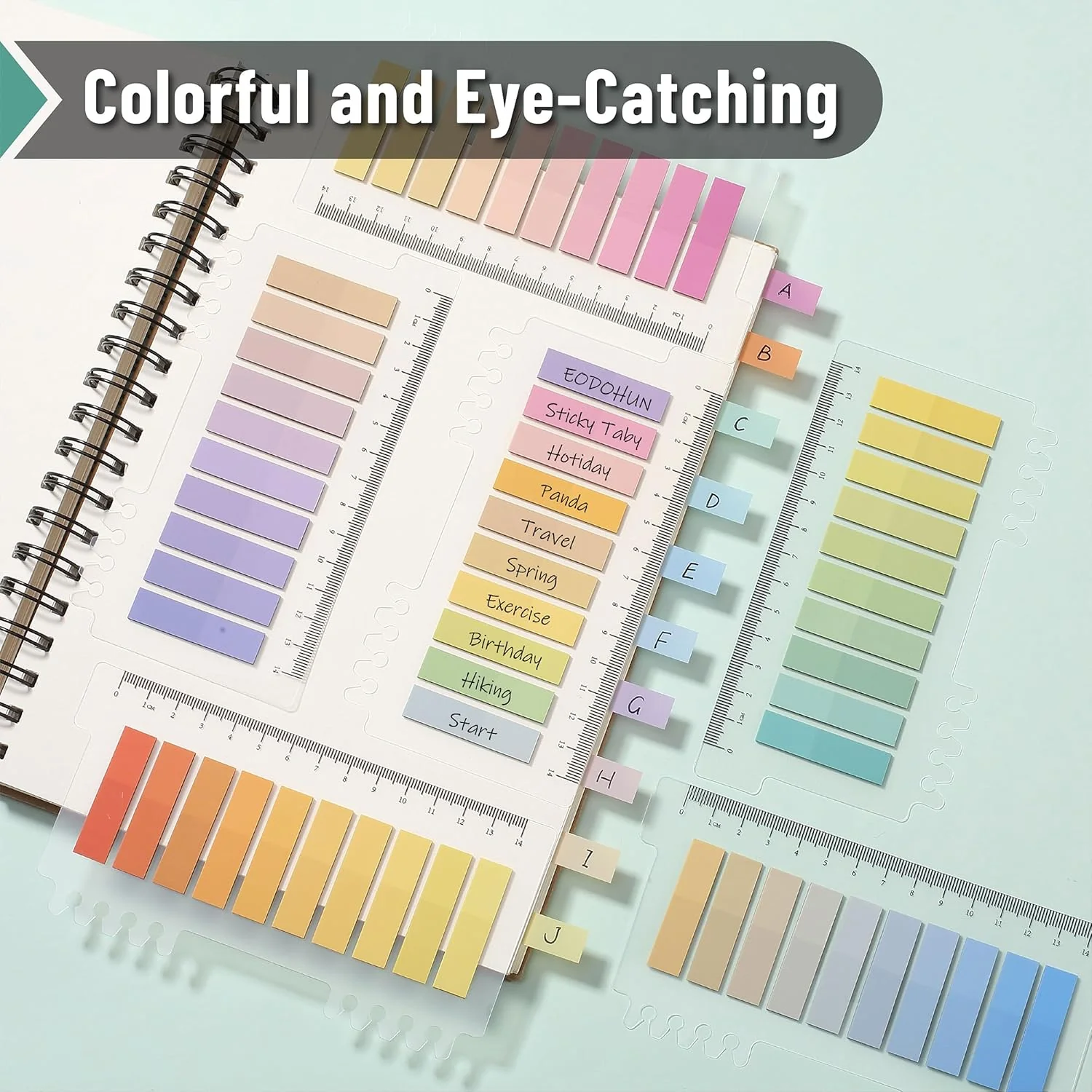 Sticky Tabs - 1600 Pcs Colorful Transparent Book Tabs, Sticky Note Tabs, Page Markers, Book Markers, Page Tabs, and Book Tabs for Annotating Books - Image 6