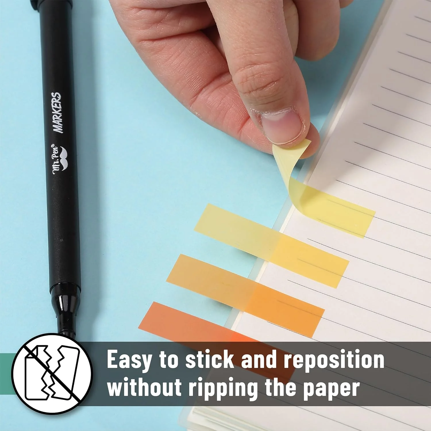 Sticky Tabs - 1600 Pcs Colorful Transparent Book Tabs, Sticky Note Tabs, Page Markers, Book Markers, Page Tabs, and Book Tabs for Annotating Books - Image 7