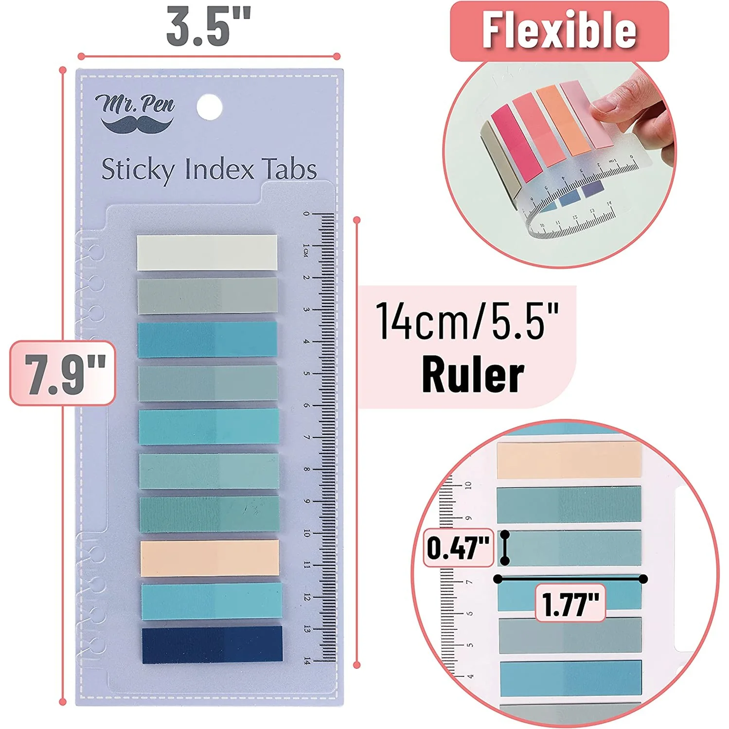 Sticky Tabs 1600 Pcs, Transparent Colorful Index Tabs, Page Markers, Book Tabs for Notes & Organizing - Image 3