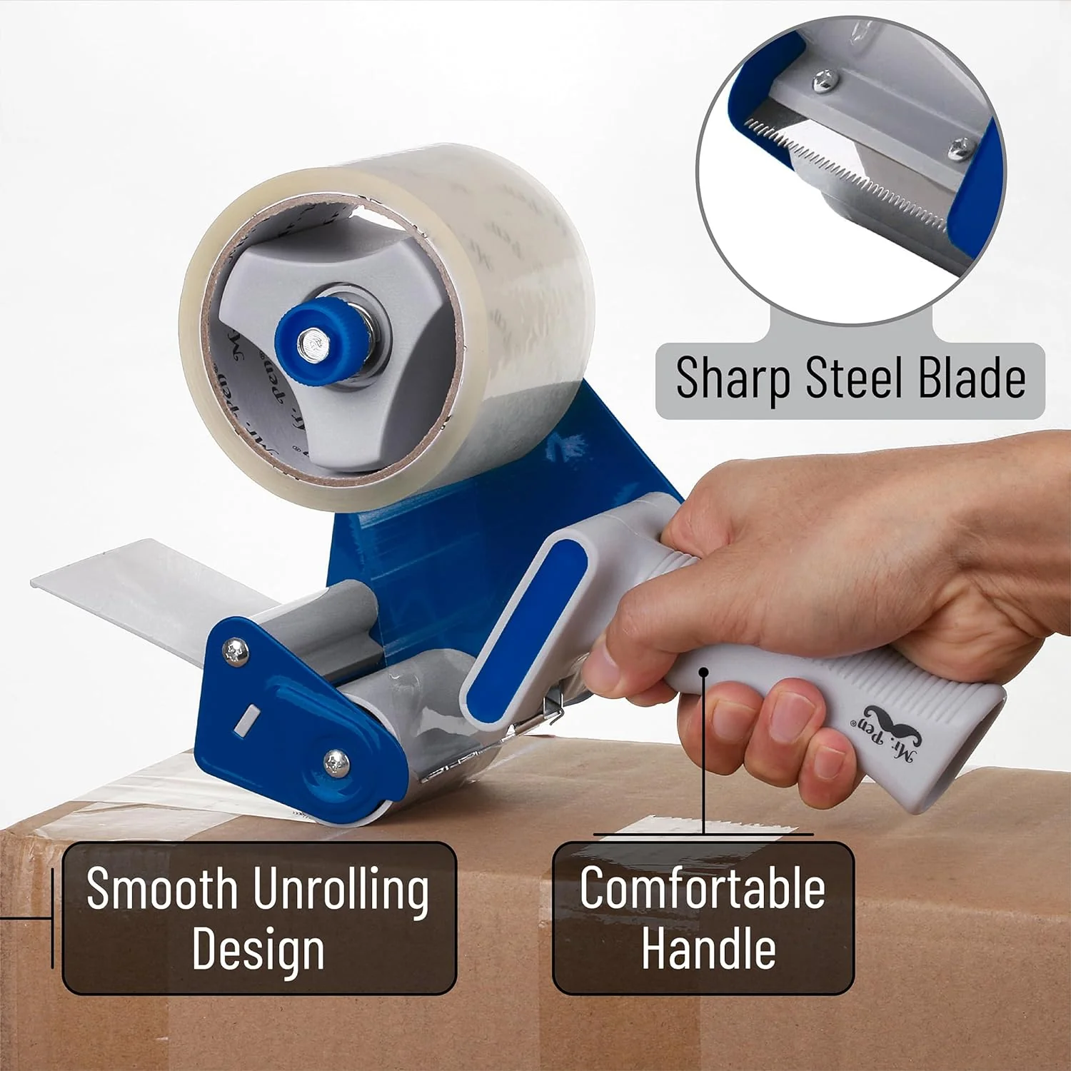 Packing Tape Dispenser Gun 3-Inch, Heavy Duty, Ergonomic Grip - Image 3
