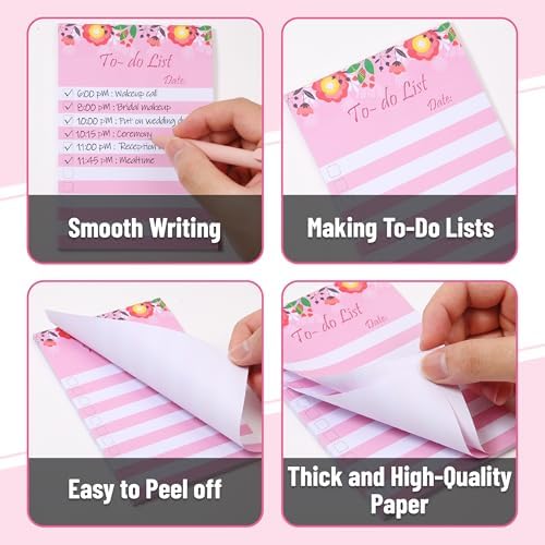 To Do List Sticky Notes 4x6, 4 Pads, 200 Sheets, Floral Header - Image 3