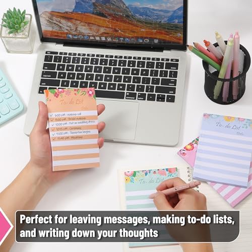 To Do List Sticky Notes 4x6, 4 Pads, 200 Sheets, Floral Header - Image 4