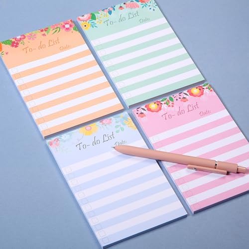 To Do List Sticky Notes 4x6, 4 Pads, 200 Sheets, Floral Header - Image 6