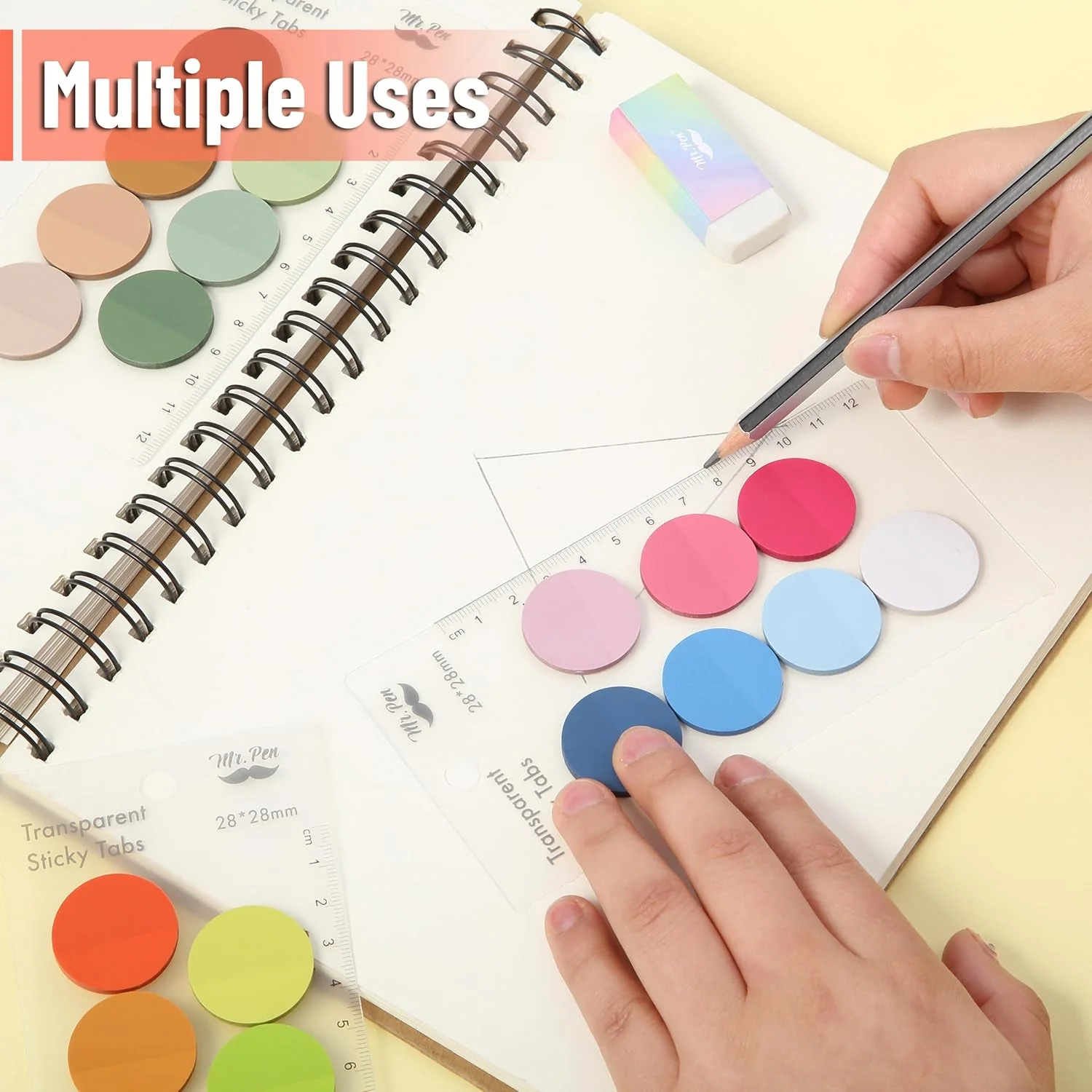 Bulk Round Transparent Sticky Notes Set, 28 Pads, 1120 Sheets - Image 4
