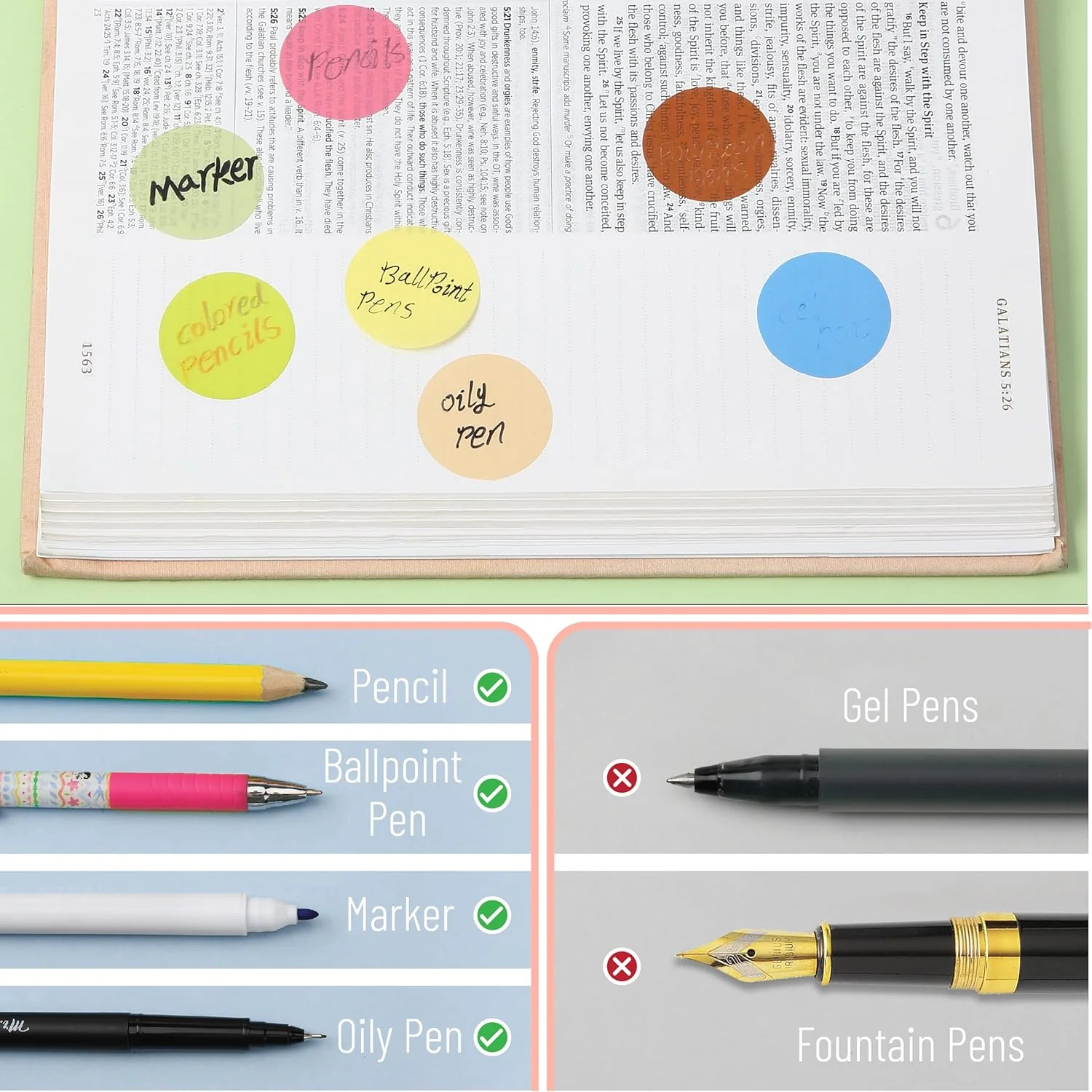 Bulk Round Transparent Sticky Notes Set, 28 Pads, 1120 Sheets - Image 6