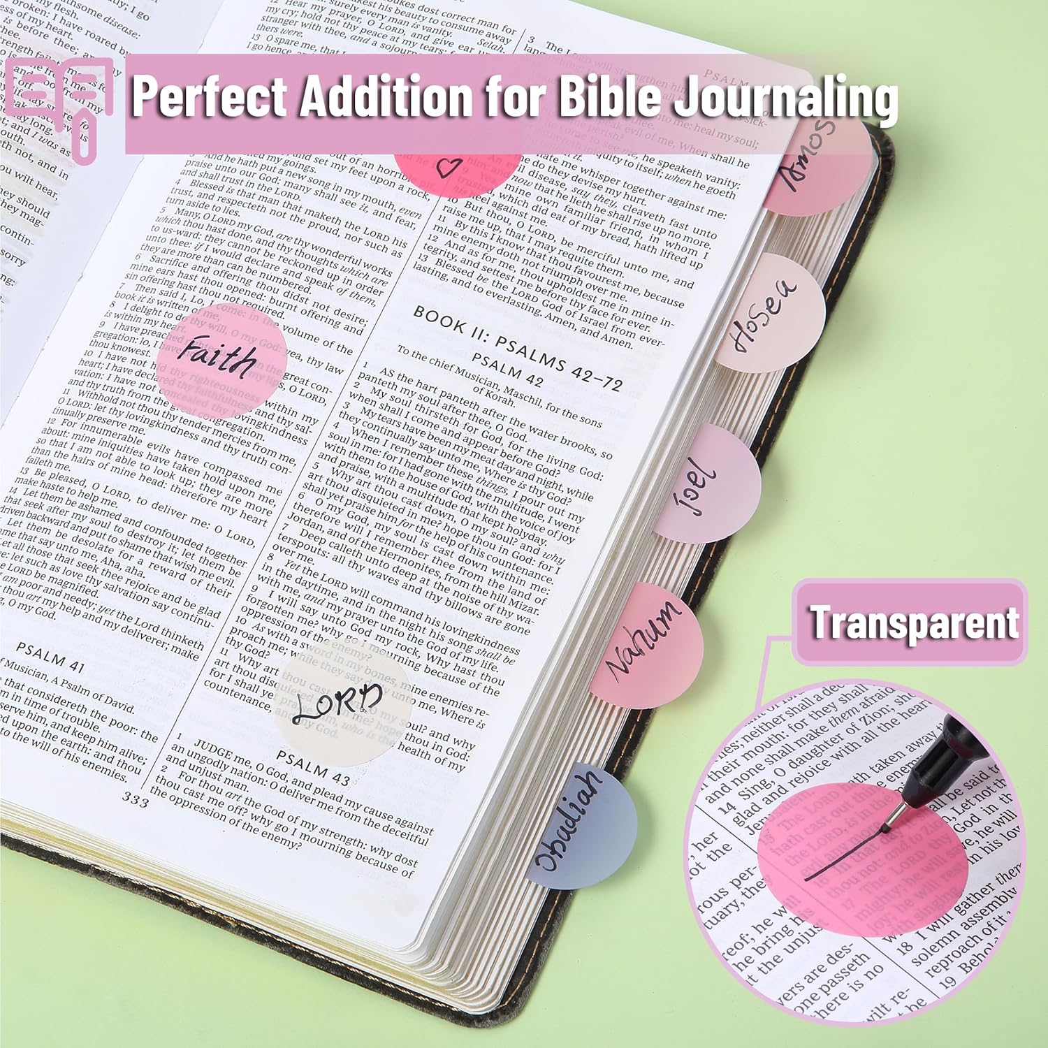 Colorful Round Transparent Sticky Notes, 14 Pads, 560 Sheets, 1.1" - Image 3
