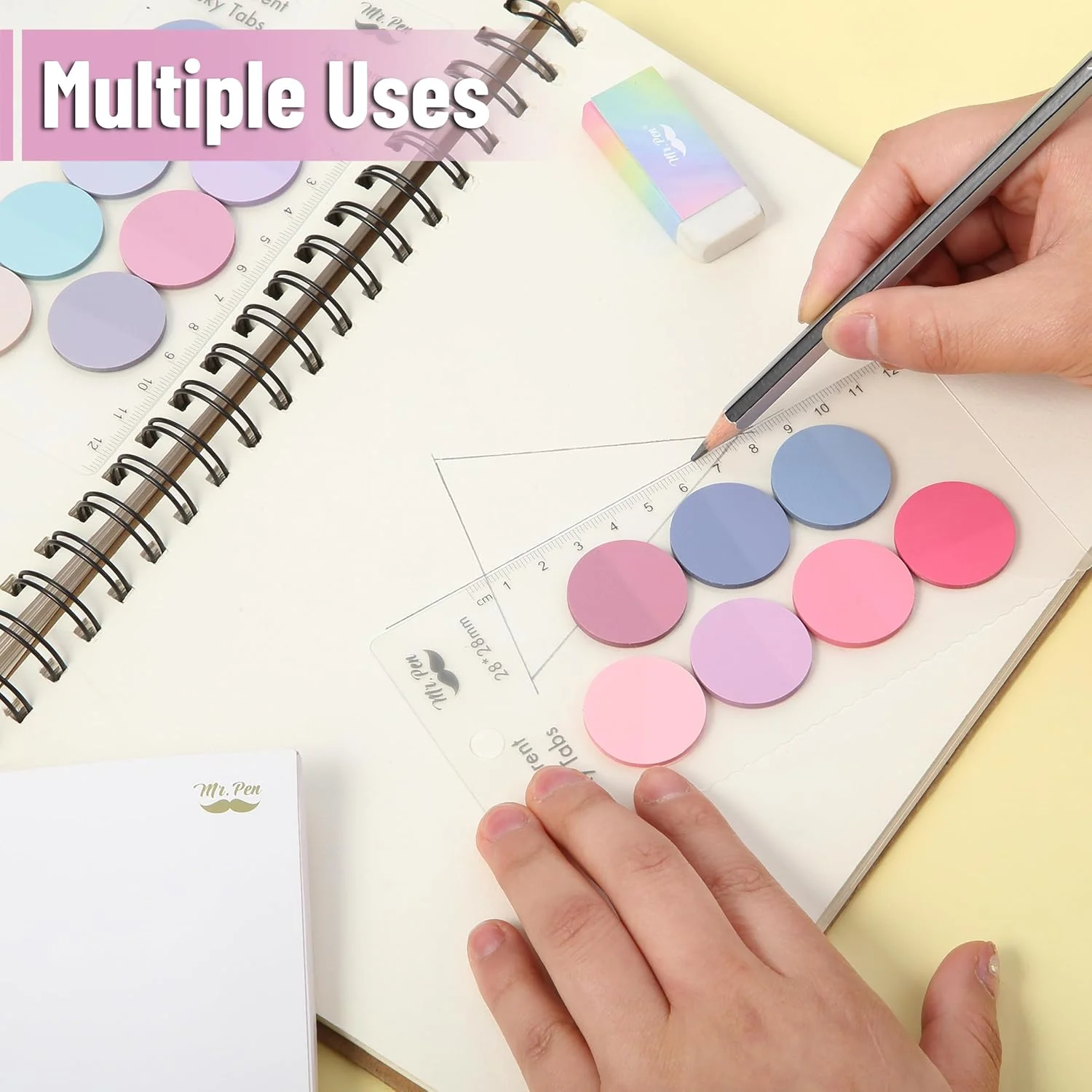 Colorful Round Transparent Sticky Notes, 14 Pads, 560 Sheets, 1.1" - Image 4