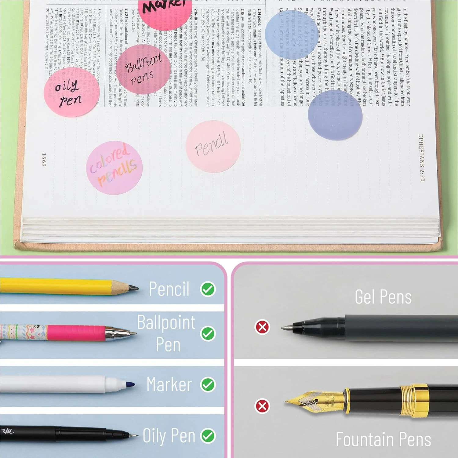 Colorful Round Transparent Sticky Notes, 14 Pads, 560 Sheets, 1.1" - Image 6