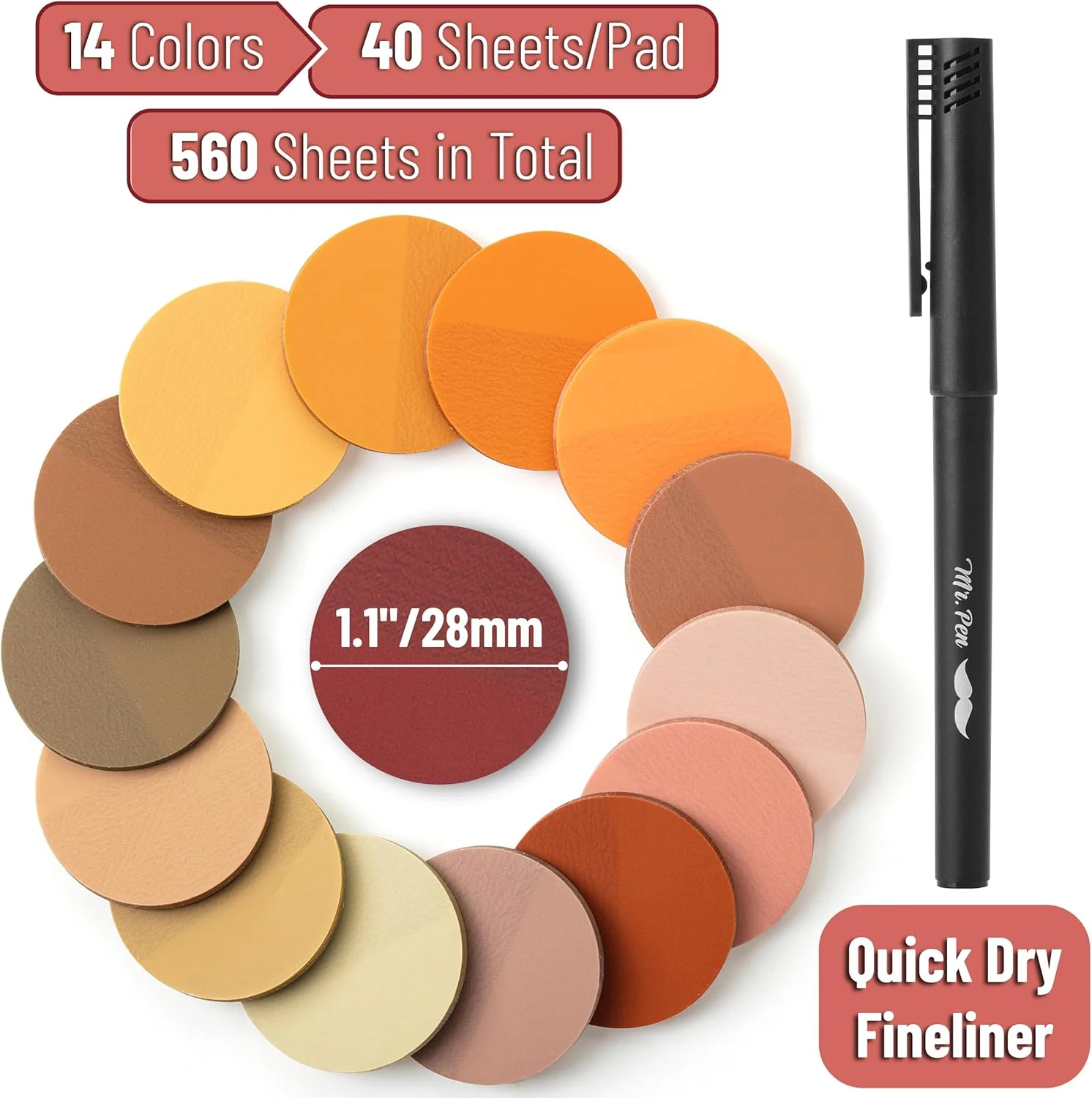 Round Transparent Sticky Notes Set, 14 Pads, 560 Sheets, 1.1" - Image 3
