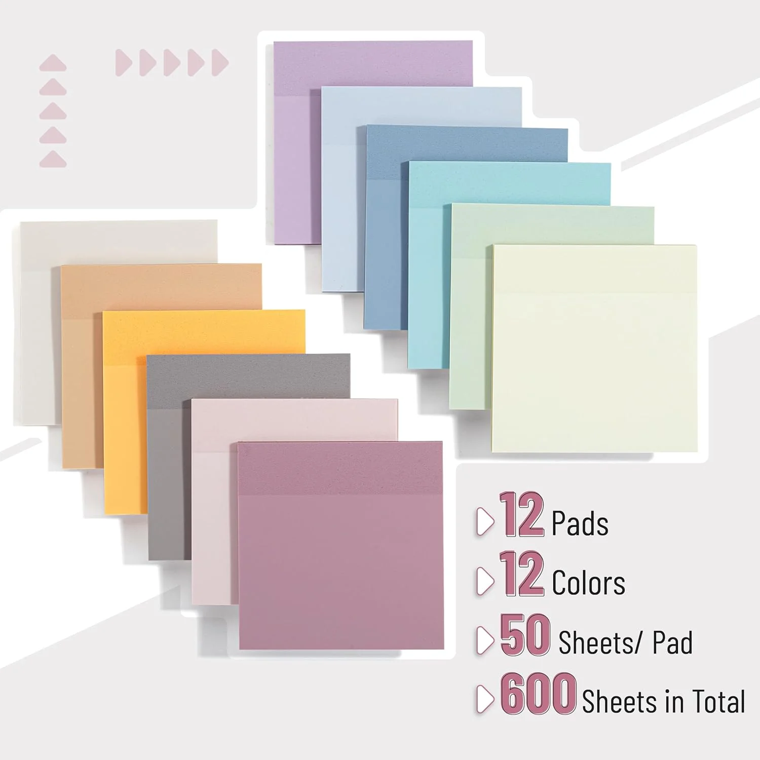 Mr. Pen- Transparent Sticky Notes, 3”x3”, Dreamy Pastel, 12 Pads, 600 Sheets, See Through Sticky Notes, Bulk Sticky Notes Transparent - Image 2