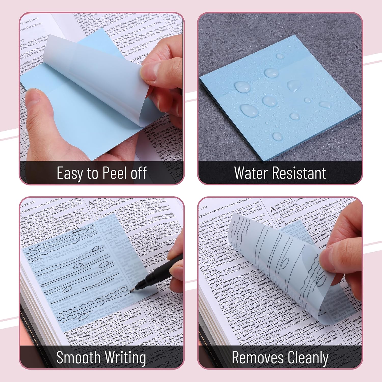Mr. Pen- Transparent Sticky Notes, 3”x3”, Dreamy Pastel, 12 Pads, 600 Sheets, See Through Sticky Notes, Bulk Sticky Notes Transparent - Image 4