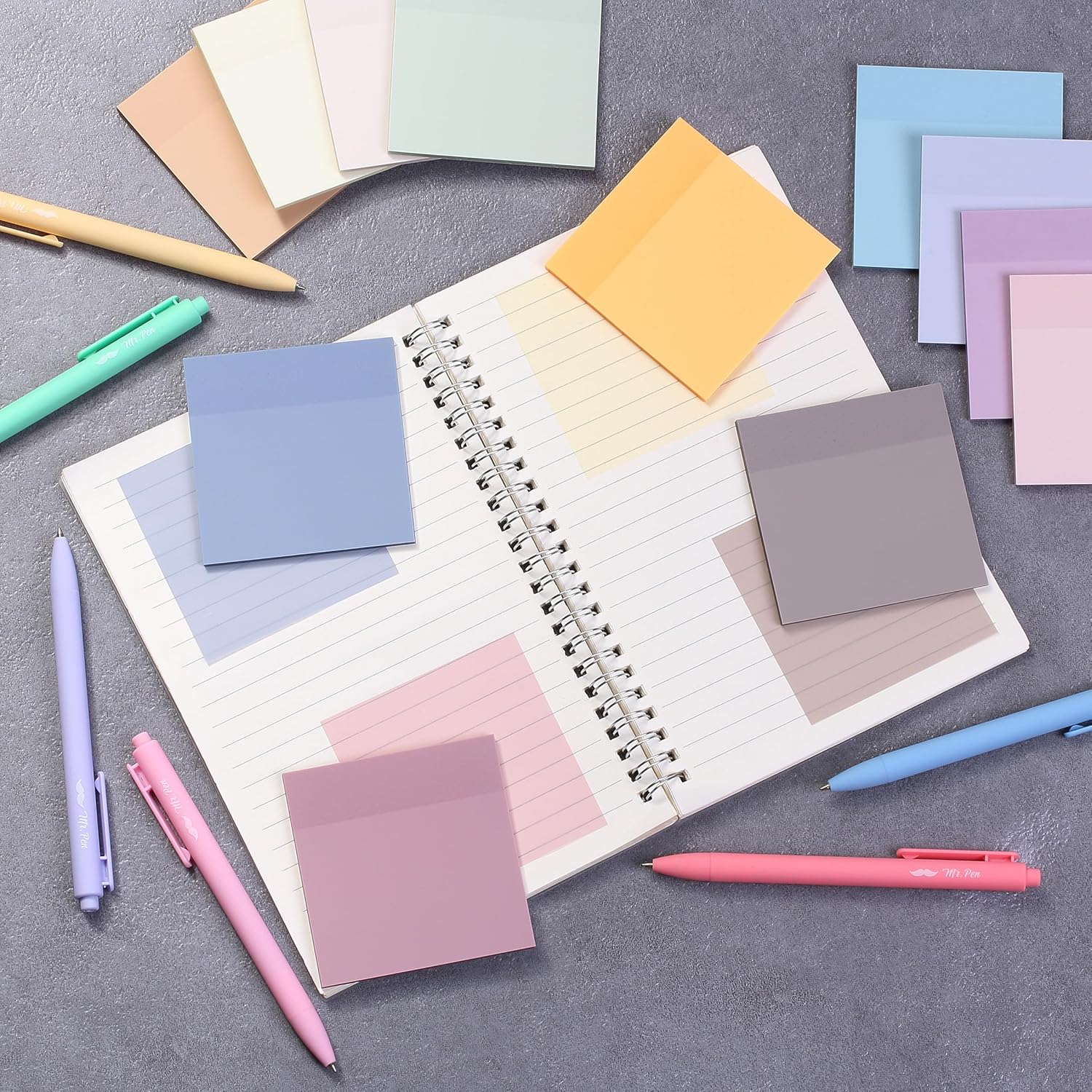 Mr. Pen- Transparent Sticky Notes, 3”x3”, Dreamy Pastel, 12 Pads, 600 Sheets, See Through Sticky Notes, Bulk Sticky Notes Transparent - Image 8