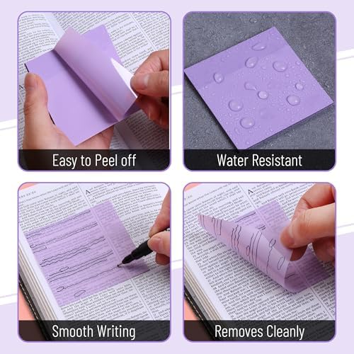 Mr. Pen- Transparent Sticky Notes, 3”x3”, Morandi Colors, 12 Pads, 600 Sheets, See Through Sticky Notes, Bulk Sticky Notes Transparent - Image 4
