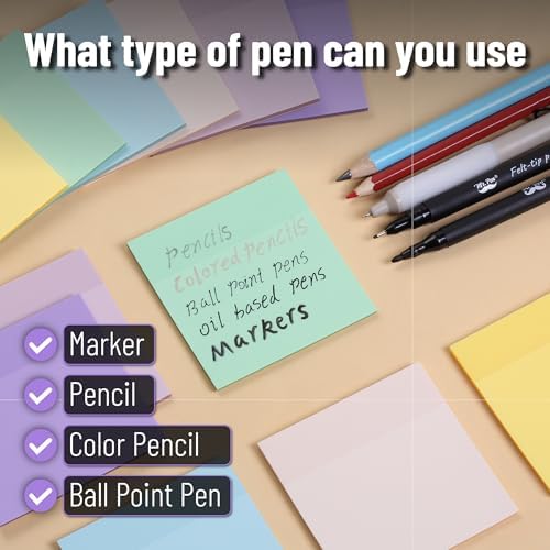Mr. Pen- Transparent Sticky Notes, 3”x3”, Morandi Colors, 12 Pads, 600 Sheets, See Through Sticky Notes, Bulk Sticky Notes Transparent - Image 5