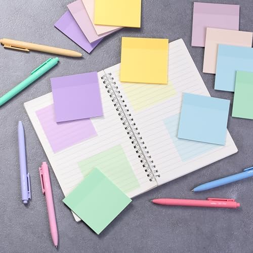 Mr. Pen- Transparent Sticky Notes, 3”x3”, Morandi Colors, 12 Pads, 600 Sheets, See Through Sticky Notes, Bulk Sticky Notes Transparent - Image 8