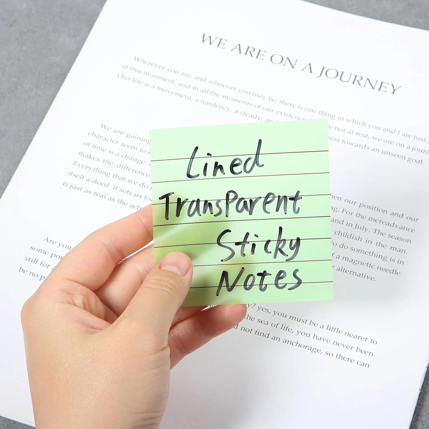 Lined Transparent Sticky Notes 3x3, 10 Pads, 500 Sheets - Image 2